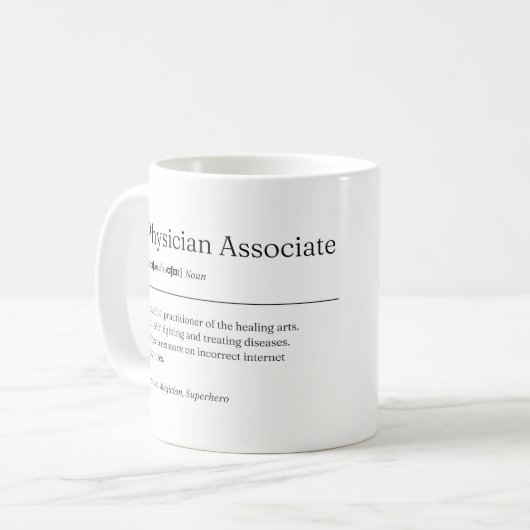 Artsen Associate Definition Funny Mug Gift Koffiemok (Voorkant links)