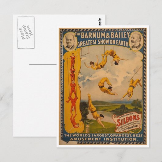 Artsen Barnum en Bailey 1896 Briefkaart (Voorkant / Achterkant)