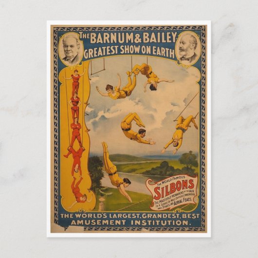 Artsen Barnum en Bailey 1896 Briefkaart (Voorkant)