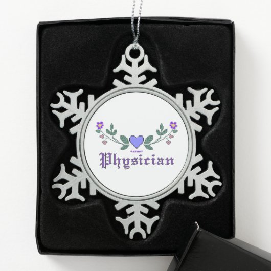 Artsen CS Snowflake Pewter kerstversiering Tin Sneeuwvlok Ornament (Kistje)