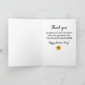 Artsen Dag Bedankt Zonnebloem op zwart en wit Kaart (Binnen)