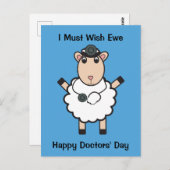 Artsen Dag Sheep Wish Ewe Funny personaliseren Briefkaart (Voorkant / Achterkant)