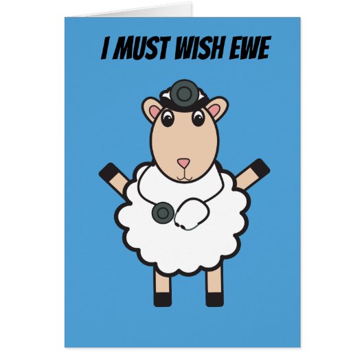 Artsen Dag Sheep Wish Ewe Funny Pun personaliseren (Voorkant)