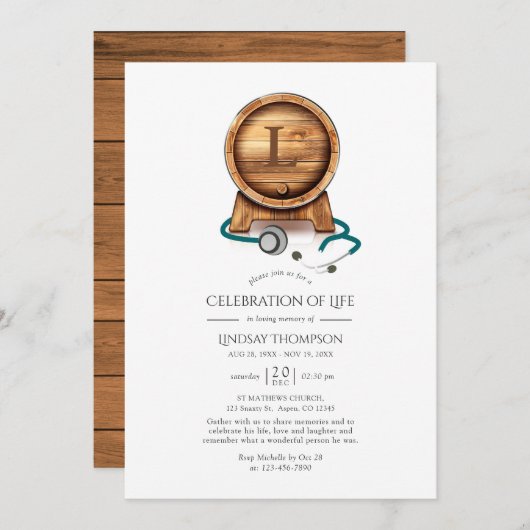 Artsen die de wijn verliezen Viering van het Monog Kaart (Voorkant / Achterkant)