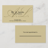 Artsen en medisch Visitekaartje - Monogram Afsprakenkaartje (Voorkant / Achterkant)