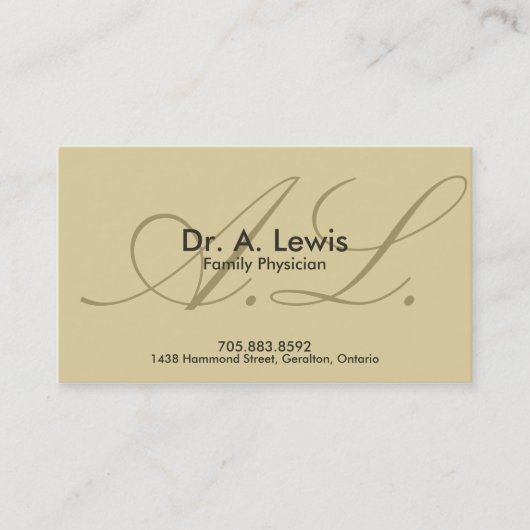 Artsen en medisch Visitekaartje - Monogram Afsprakenkaartje (Voorkant)