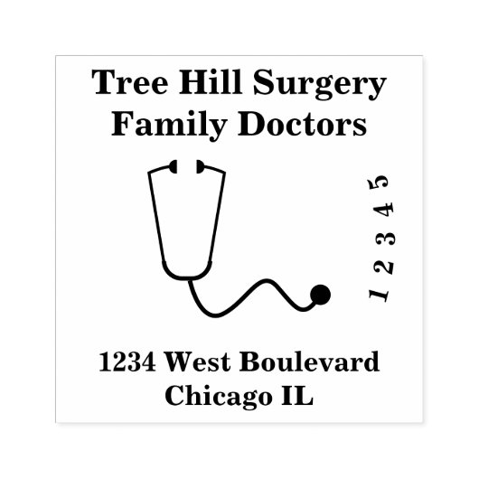 Artsen en medische praktijk rubberstempel (Afrduk)