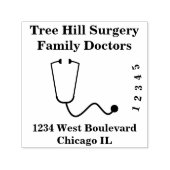 Artsen en medische praktijk zelfinktende stempel (Design)