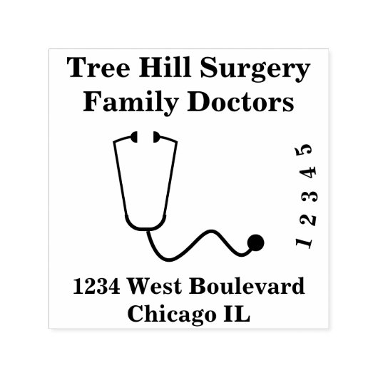 Artsen en medische praktijk  zelfinktende stempel (Design)