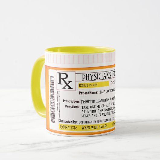 Artsen Formule Voorschrift RX Mok (Voorkant links)