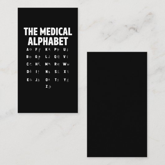 Artsen Medische alfabet Funny Zurse Life Visitekaartje (Voorkant / Achterkant)