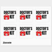 Artsen medische kit vierkante sticker (Vel)