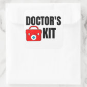 Artsen medische kit vierkante sticker (Tas)