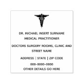 Artsen Medische Professionals DIY caduceus vierkan Zelfinktende Stempel (Design)