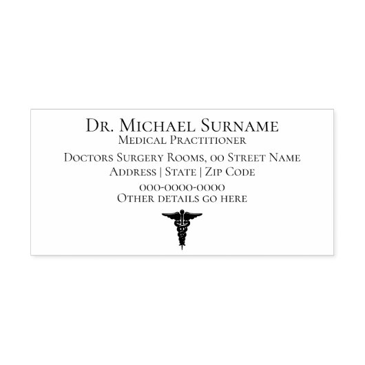 Artsen Medische Professionals DIY caduceus Zelfinktende Stempel (Design)