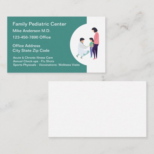 Artsen medische Visitekaartjes (Voorkant / Achterkant)