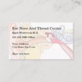 Artsen met oorontsteking en schroefdop op achtergr visitekaartje (Voorkant)