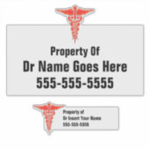 Artsen noemen eigenschap caduceus symbool sticker (Voorkant)