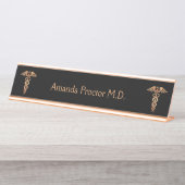 Artsen of verpleegkundige Rose Goud Bureau Naambordje (Voorkant)