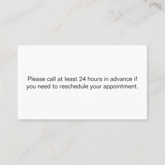 Artsen Office Zwart Wit Uw volgende afspraak Afsprakenkaartje (Achterkant)