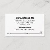 Artsen Office Zwart Wit Uw volgende afspraak Afsprakenkaartje (Voorkant)