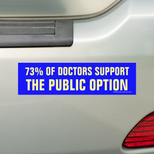 Artsen ondersteunen Bumpersticker Openbare optie (Op auto)