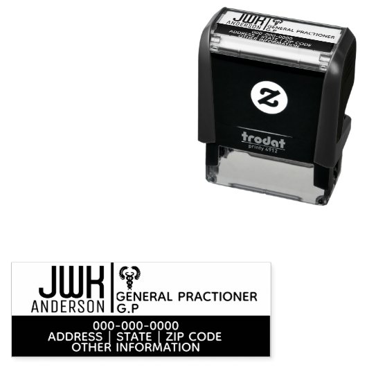 Artsen professionals gezondheidszorg DIY caduceus Zelfinktende Stempel (In situ)