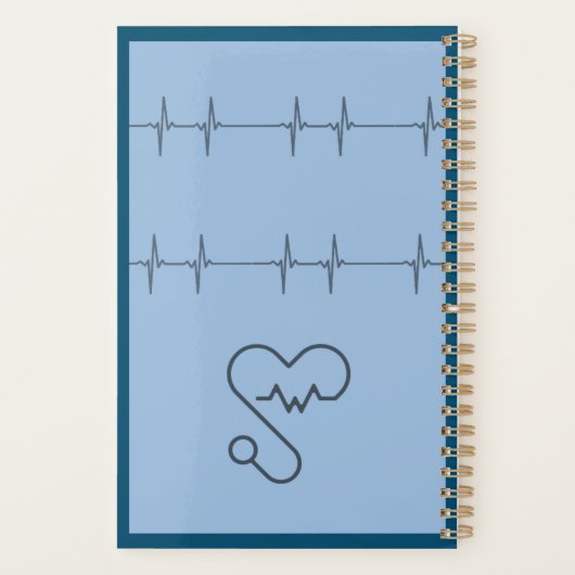 Artsen spiraalvormige noot, blauw, chirurgen planner (Achterkant)