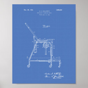 Artsen Tabel 1926 Patent Art Blueprint Poster