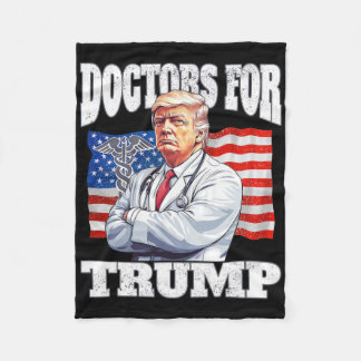 Artsen Voor Trump Amerikaanse Vlag Trump Labjas Fleece Deken