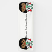 Artsen zijn superheles zwarte vrouw die zich perso spandoek (Verticaal)