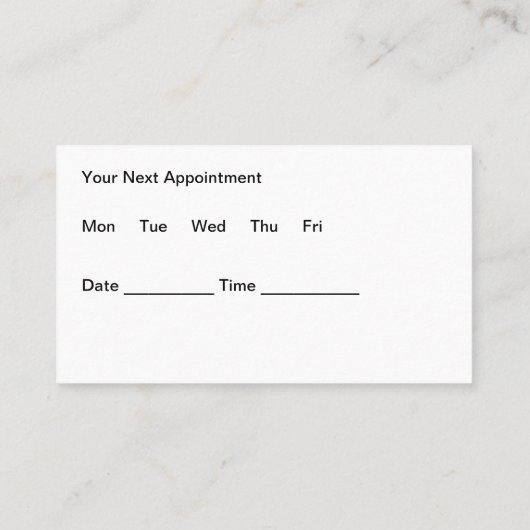 Artsenarts Kantoor Afspraakkaarten Afsprakenkaartje (Achterkant)