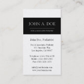 Artsenarts MD Medical Black Banner Platinum Visitekaartje (Achterkant)