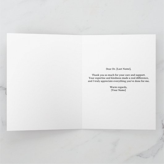 Artsenarts Patiëntenzorg Dank u Kaart (Binnen)