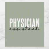 Artsenassistent Artsen Associate PA School Wijn Etiket (Enkel label)