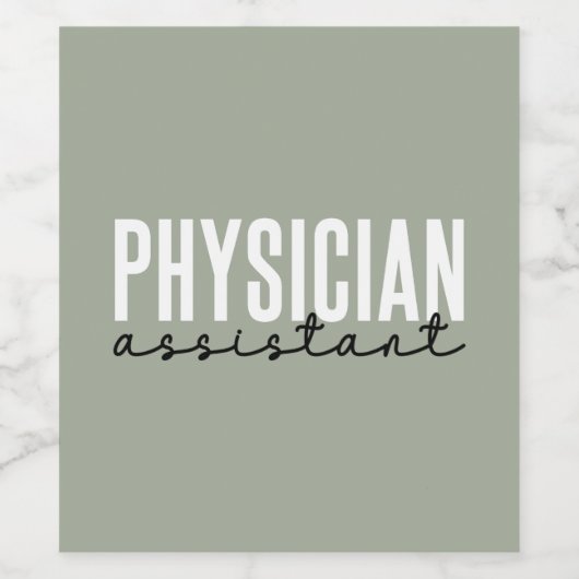 Artsenassistent Artsen Associate PA School Wijn Etiket (Enkel label)