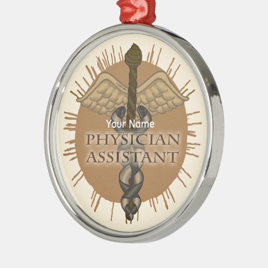 Artsenassistent Caduceus Metalen Ornament (Links)