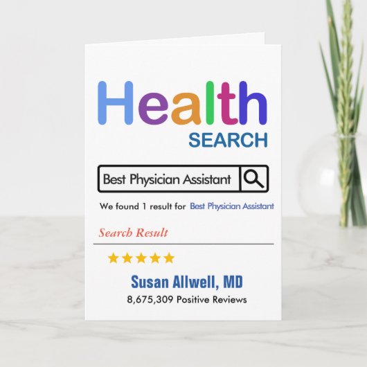 Artsenassistent Grappige Gift Beste Tandarts Bedankkaart (Voorkant)