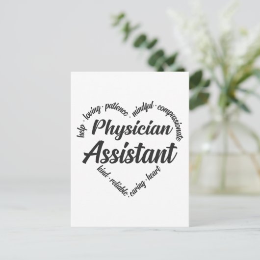 Artsenassistent Harde Word Cloud Feestdagenkaart (Staand voorkant)