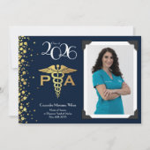 Artsenassistent PA Afstuderen Navy Blauw Goud Kaart (Voorkant)