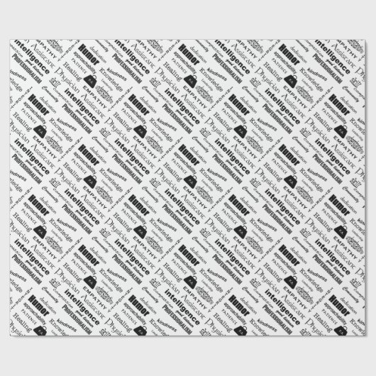 Artsenassistent tekstontwerp cadeaupapier (Vlak)