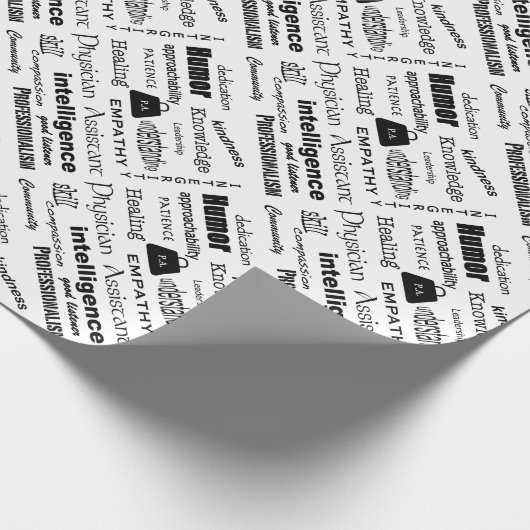 Artsenassistent tekstontwerp cadeaupapier (Hoek)