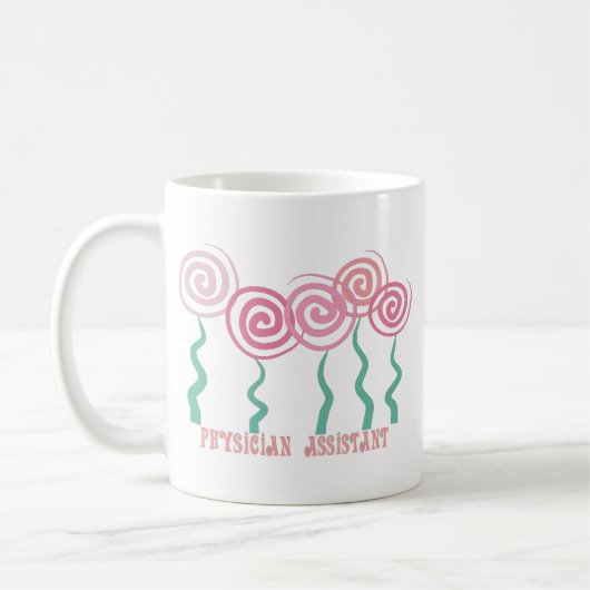 Artsenassistent wielbloemen ontwerp koffiemok (Links)