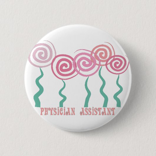 Artsenassistent wielbloemen ontwerp ronde button 5,7 cm (Voorkant)