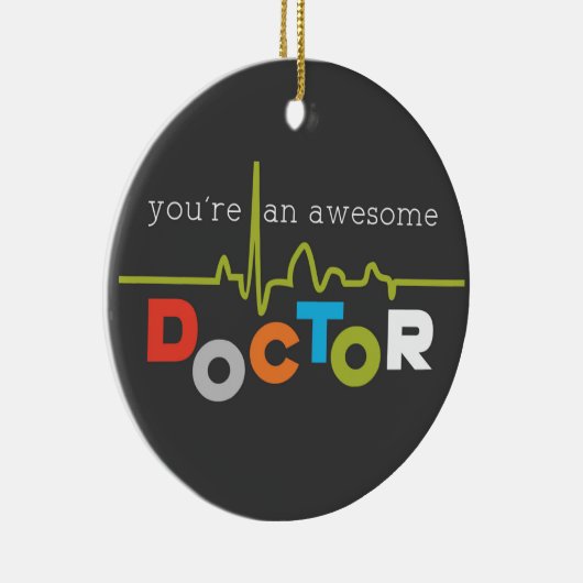 Artsendag Geweldige Doctor Kleurrijk op Zwart Keramisch Ornament (Rechts)