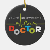 Artsendag Geweldige Doctor Kleurrijk op Zwart Keramisch Ornament (Voorkant)