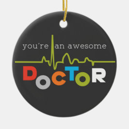 Artsendag Geweldige Doctor Kleurrijk op Zwart Keramisch Ornament