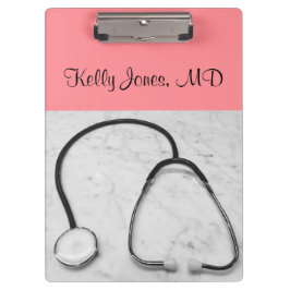 Artsenverpleegster Stethoscoop Perzikkleurig (naam Klembord