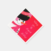 Artsige Sneeuwman Met Rood Servet (Hoek)