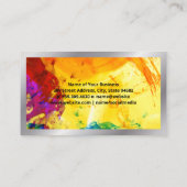 Artsty Painterly Background | Zilveren grens Visitekaartje (Achterkant)